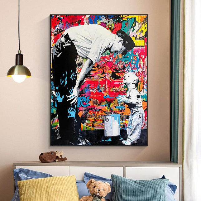 ChandelierDecor - Banksy and Boy Canvas Wall Art