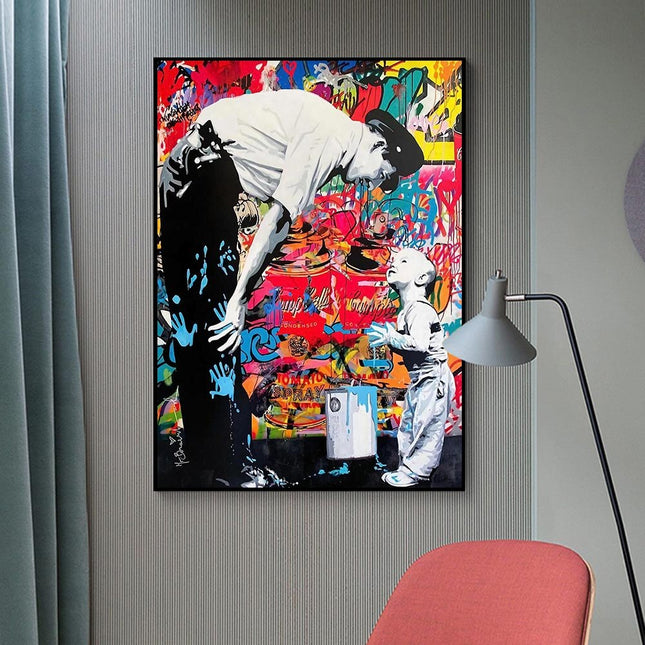 ChandelierDecor - Banksy and Boy Canvas Wall Art