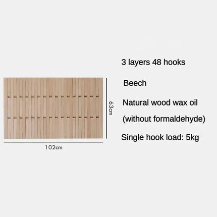 ChandelierDecor - Beech Wood Piano Wall Hanging Coats Organiser
