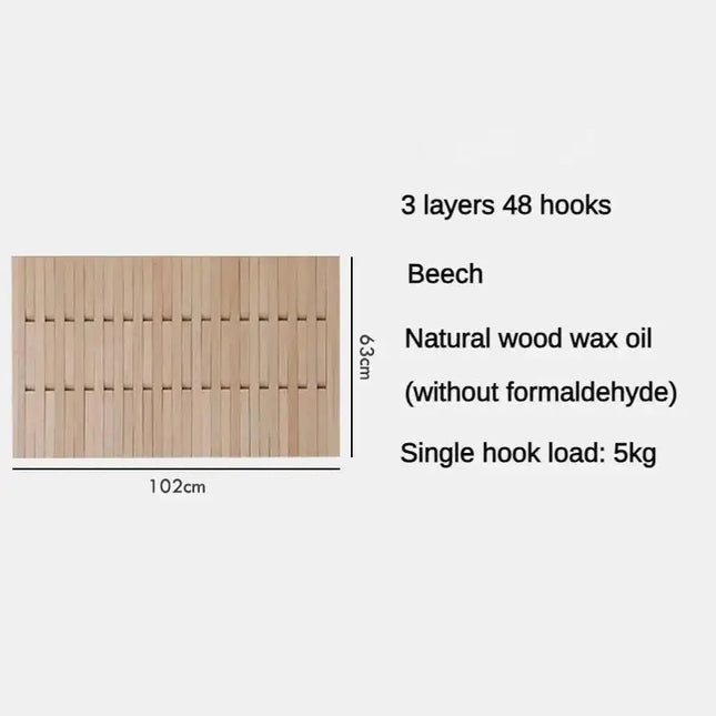 ChandelierDecor - Beech Wood Piano Wall Hanging Coats Organiser