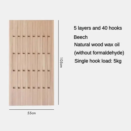 ChandelierDecor - Beech Wood Piano Wall Hanging Coats Organiser