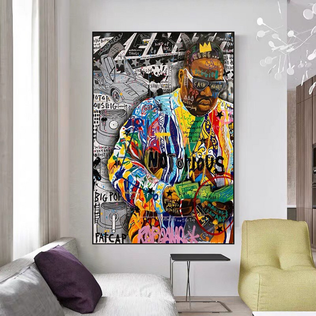 ChandelierDecor - Biggie Smalls Famous Singer Canvas Wall Art For Living Room Home Decor