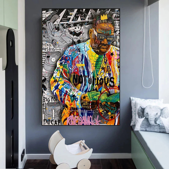 ChandelierDecor - Biggie Smalls Famous Singer Canvas Wall Art For Living Room Home Decor