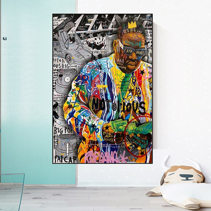 ChandelierDecor - Biggie Smalls Famous Singer Canvas Wall Art For Living Room Home Decor