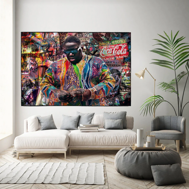 ChandelierDecor - Biggie Smalls Graffiti Rapper The Notorious B.I.G. Canvas Wall Art - Wall Art Decor - Famous Wall Art