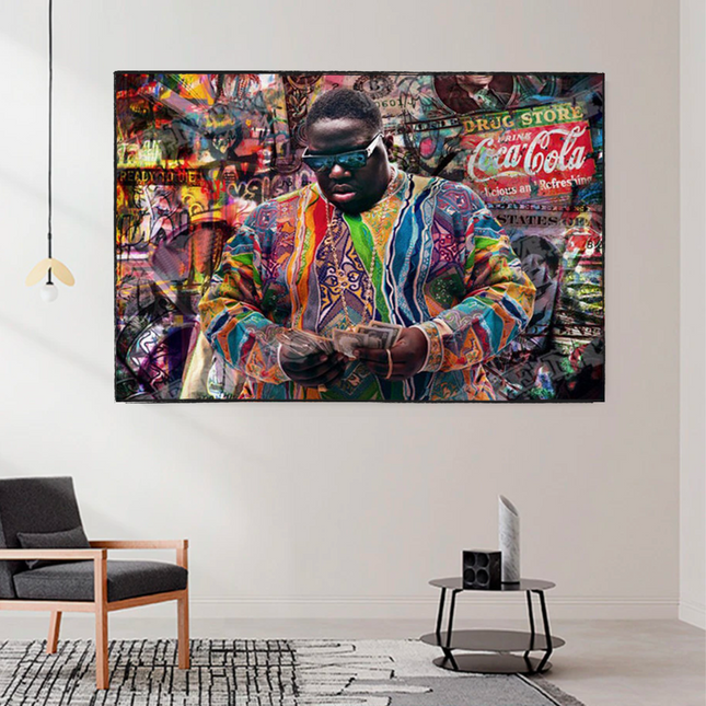 ChandelierDecor - Biggie Smalls Graffiti Rapper The Notorious B.I.G. Canvas Wall Art - Wall Art Decor - Famous Wall Art
