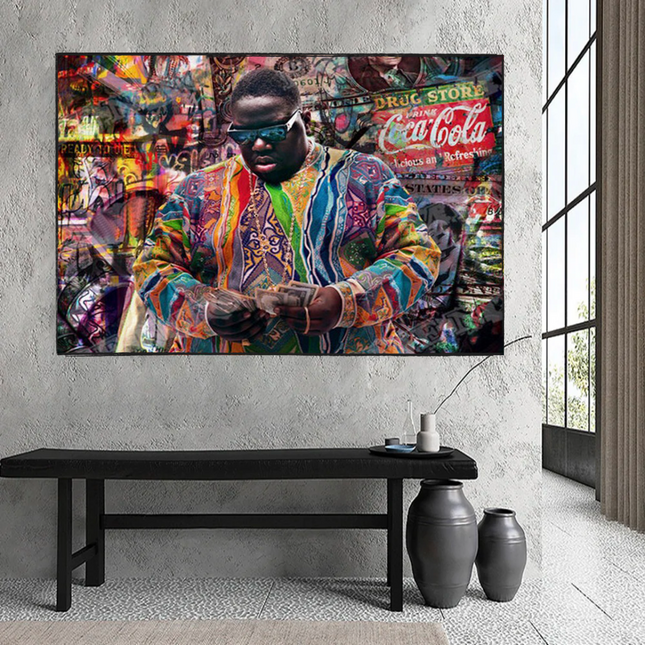 ChandelierDecor - Biggie Smalls Graffiti Rapper The Notorious B.I.G. Canvas Wall Art - Wall Art Decor - Famous Wall Art