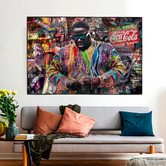 ChandelierDecor - Biggie Smalls Graffiti Rapper The Notorious B.I.G. Canvas Wall Art - Wall Art Decor - Famous Wall Art