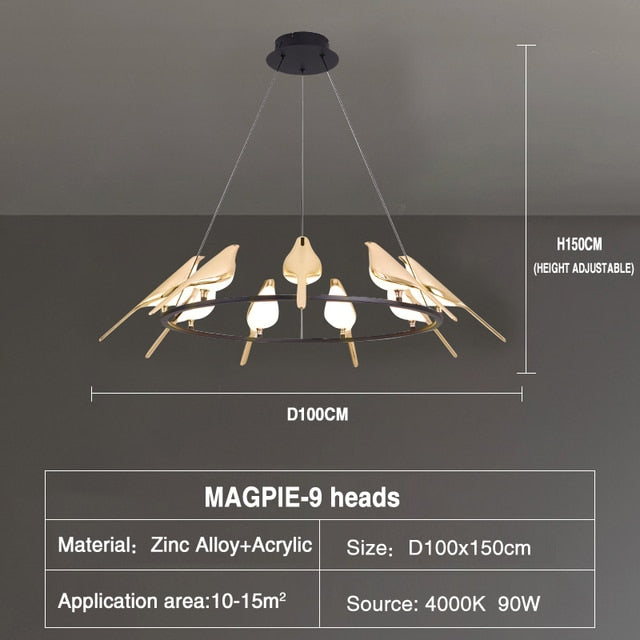 ChandelierDecor - Bird Shaped Acrylic Chandelier: Elegant Lighting Solution