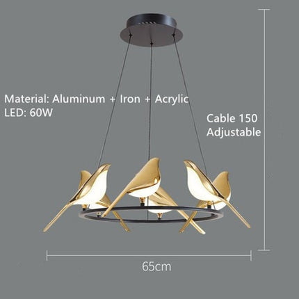 ChandelierDecor - Bird Shaped Acrylic Chandelier: Elegant Lighting Solution