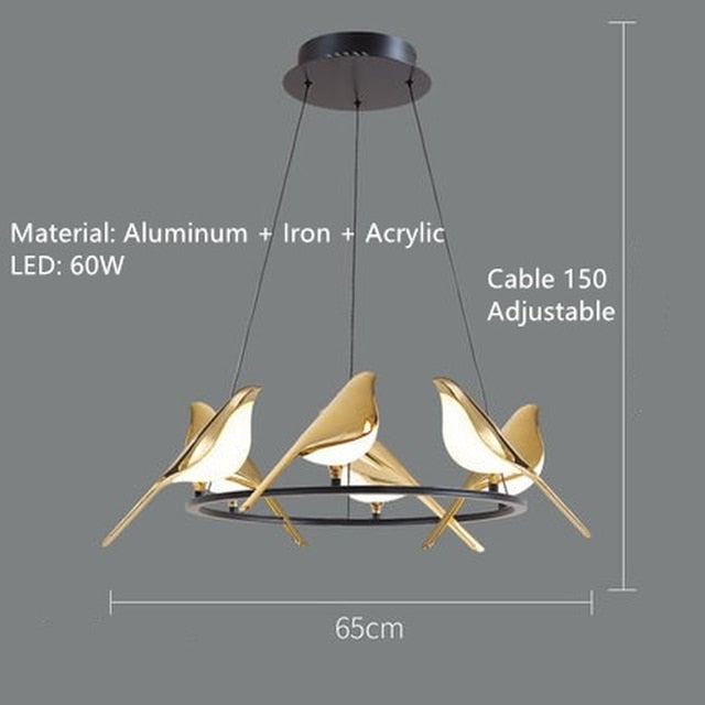 ChandelierDecor - Bird Shaped Acrylic Chandelier: Elegant Lighting Solution