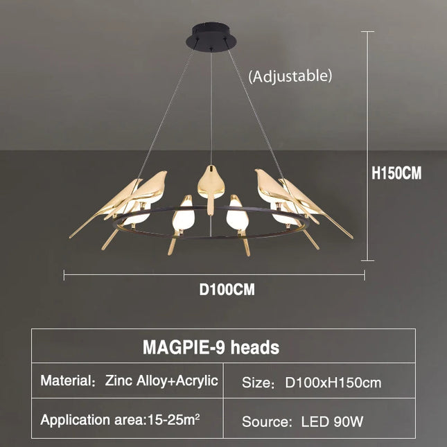 ChandelierDecor - Bird Shaped Acrylic Chandelier: Elegant Lighting Solution