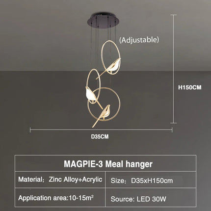 ChandelierDecor - Bird Shaped Acrylic Chandelier: Elegant Lighting Solution