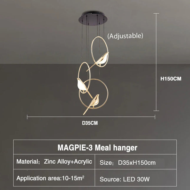 ChandelierDecor - Bird Shaped Acrylic Chandelier: Elegant Lighting Solution