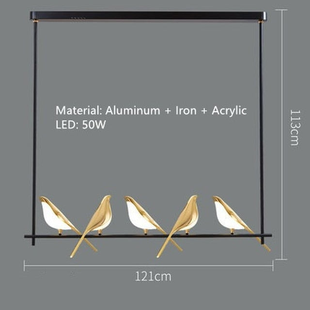 ChandelierDecor - Bird Shaped Acrylic Chandelier: Elegant Lighting Solution