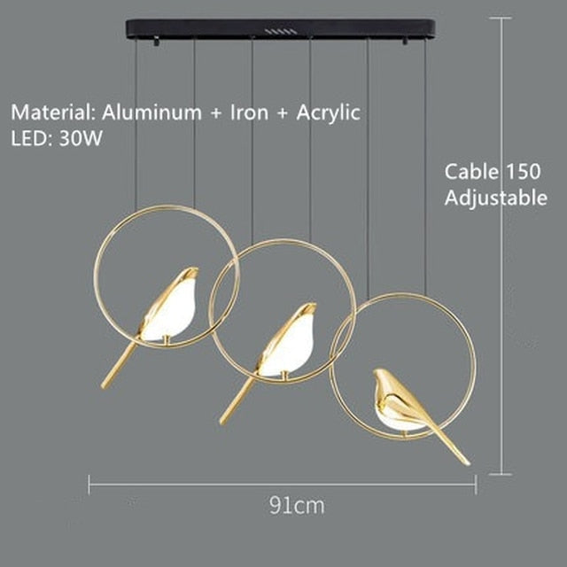 ChandelierDecor - Bird Shaped Acrylic Chandelier: Elegant Lighting Solution