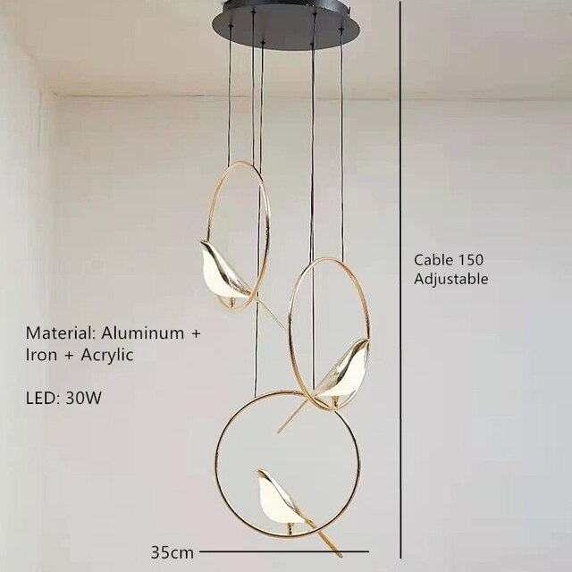 ChandelierDecor - Bird Shaped Acrylic Chandelier: Elegant Lighting Solution