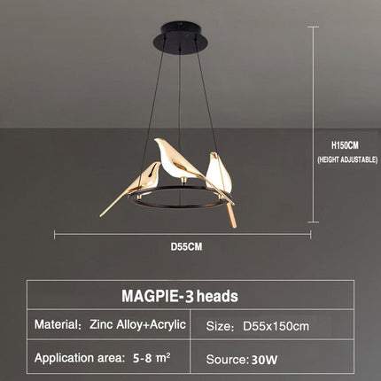 ChandelierDecor - Bird Shaped Acrylic Chandelier: Elegant Lighting Solution
