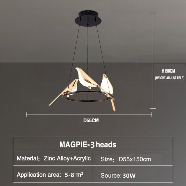 ChandelierDecor - Bird Shaped Acrylic Chandelier: Elegant Lighting Solution
