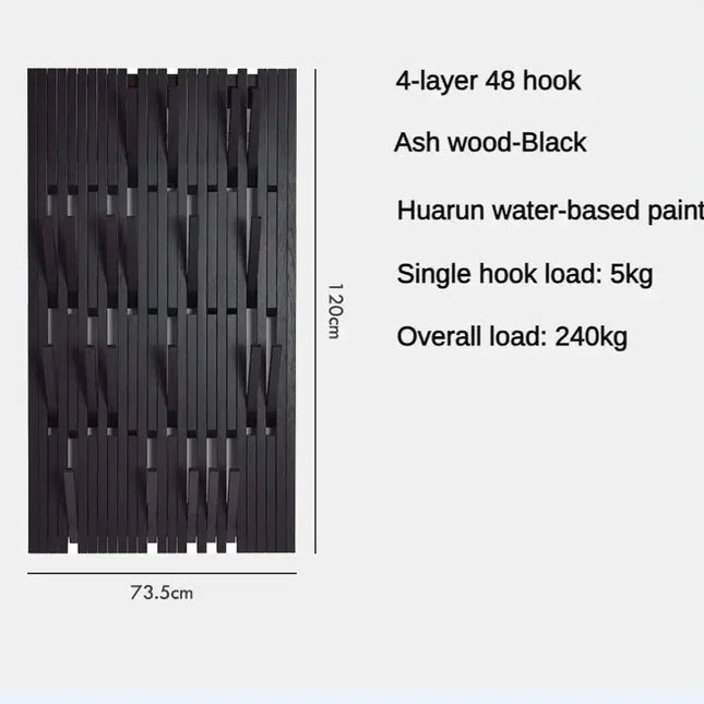 ChandelierDecor - Black Oak Wood Piano Wall Hanging Coats Organiser