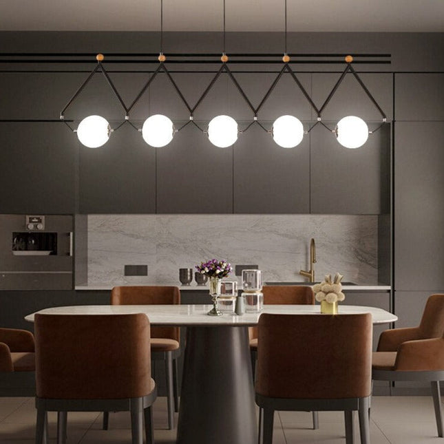 ChandelierDecor - Black and Gold Globe LED - Glass Balls Hanging Light