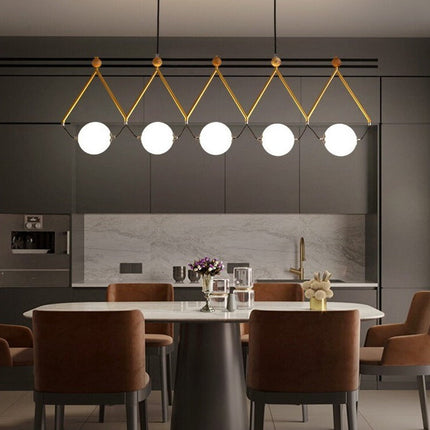 ChandelierDecor - Black and Gold Globe LED - Glass Balls Hanging Light