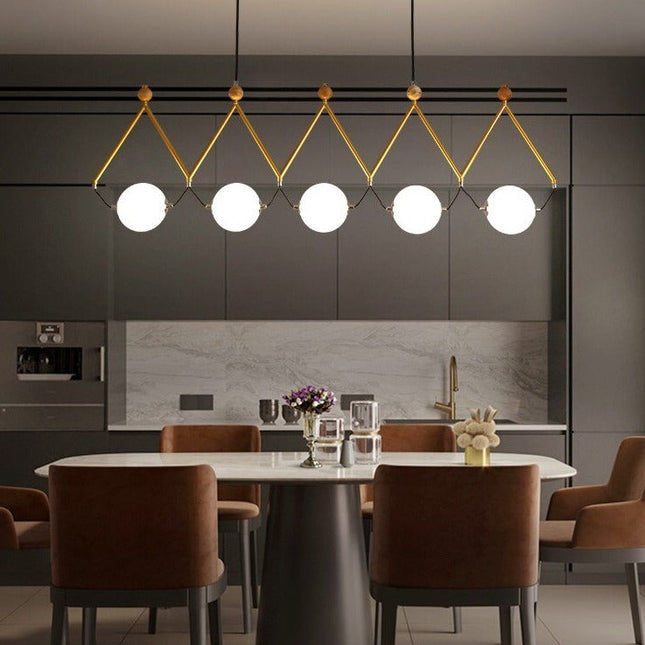 ChandelierDecor - Black and Gold Globe LED - Glass Balls Hanging Light