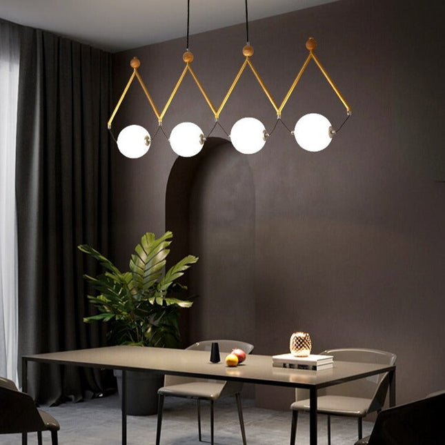 ChandelierDecor - Black and Gold Globe LED - Glass Balls Hanging Light