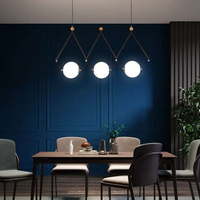 ChandelierDecor - Black and Gold Globe LED - Glass Balls Hanging Light