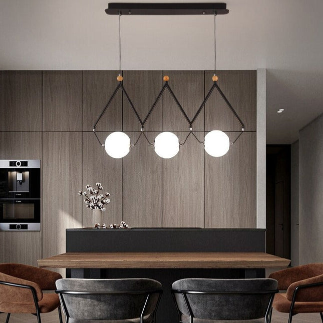 ChandelierDecor - Black and Gold Globe LED - Glass Balls Hanging Light