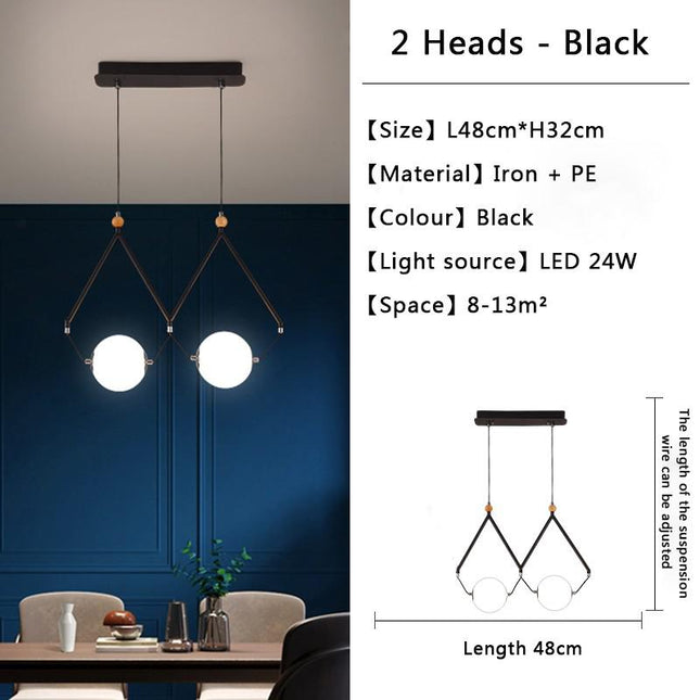 ChandelierDecor - Black and Gold Globe LED - Glass Balls Hanging Light