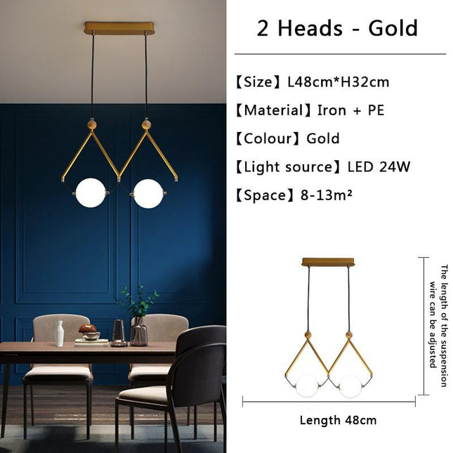 ChandelierDecor - Black and Gold Globe LED - Glass Balls Hanging Light