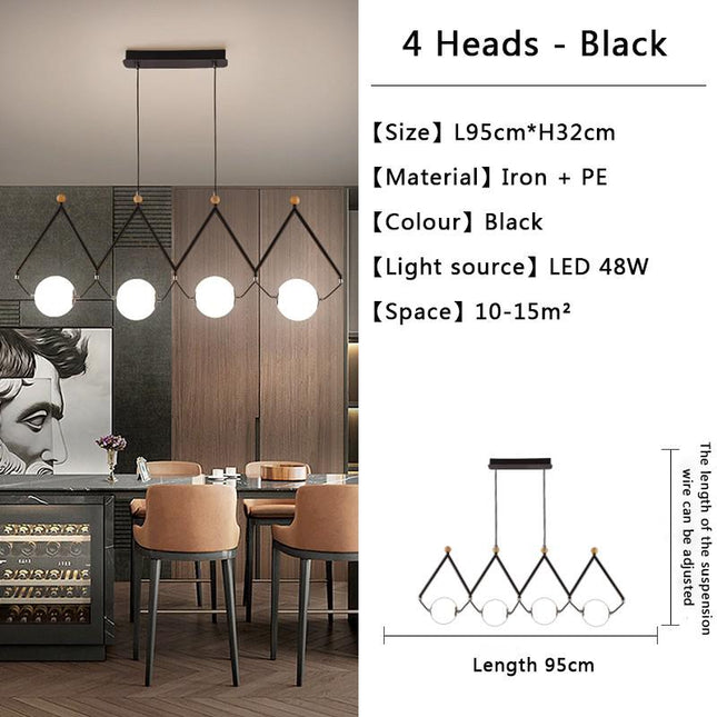 ChandelierDecor - Black and Gold Globe LED - Glass Balls Hanging Light