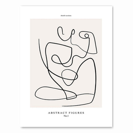 ChandelierDecor - Black and White Abstract Line Canvas Wall Art - Minimalist Nordic Print