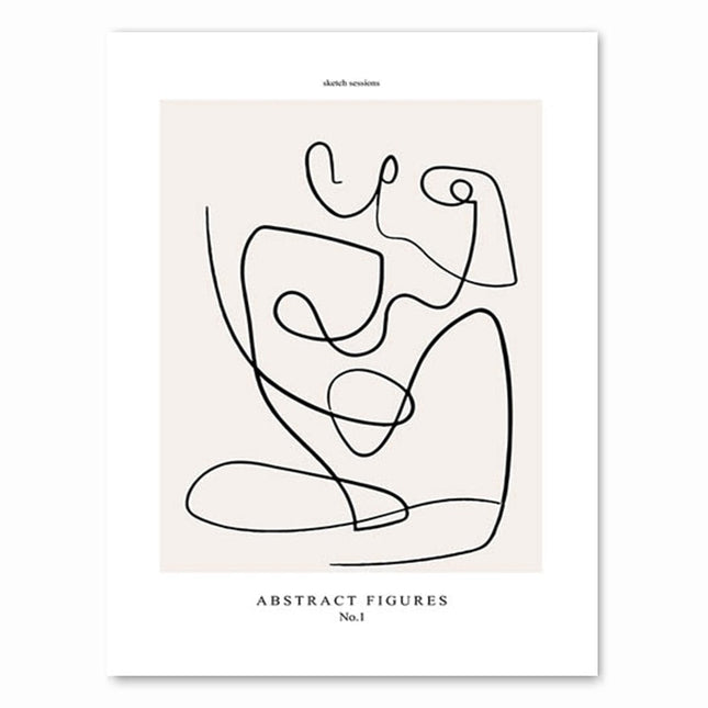 ChandelierDecor - Black and White Abstract Line Canvas Wall Art - Minimalist Nordic Print