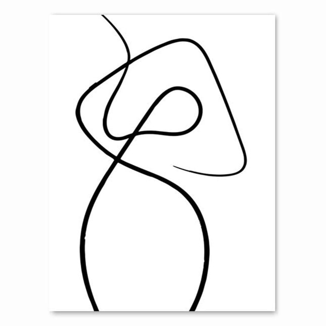ChandelierDecor - Black and White Abstract Line Canvas Wall Art - Minimalist Nordic Print