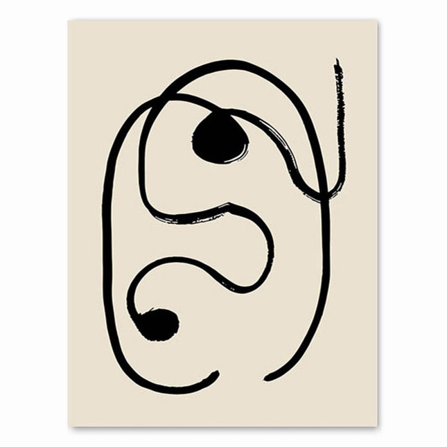 ChandelierDecor - Black and White Abstract Line Canvas Wall Art - Minimalist Nordic Print