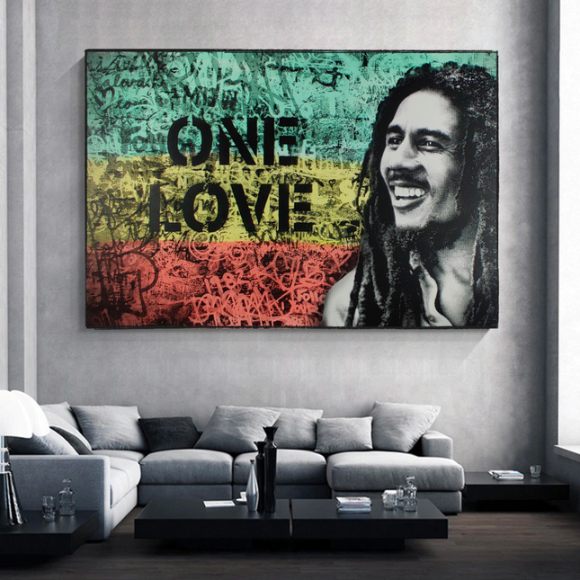 ChandelierDecor - Bob Marley Singer Canvas Art: Expressive One Love