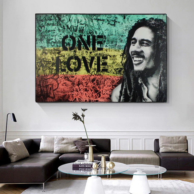 ChandelierDecor - Bob Marley Singer Canvas Art: Expressive One Love