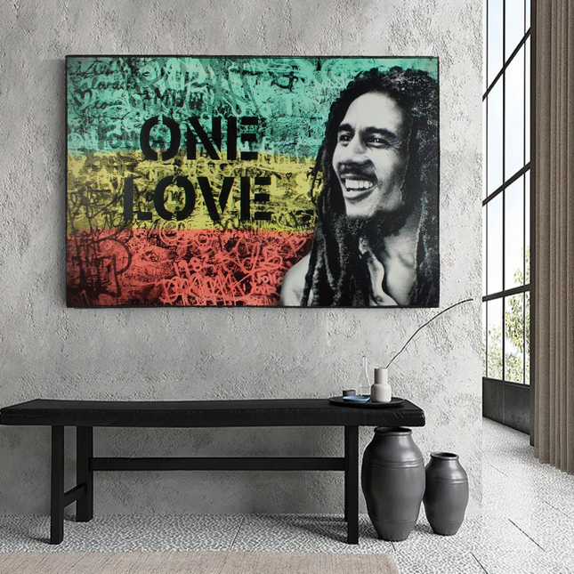 ChandelierDecor - Bob Marley Singer Canvas Art: Expressive One Love
