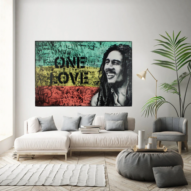 ChandelierDecor - Bob Marley Singer Canvas Art: Expressive One Love
