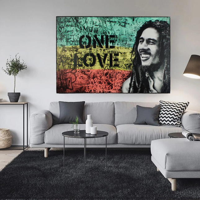ChandelierDecor - Bob Marley Singer Canvas Art: Expressive One Love