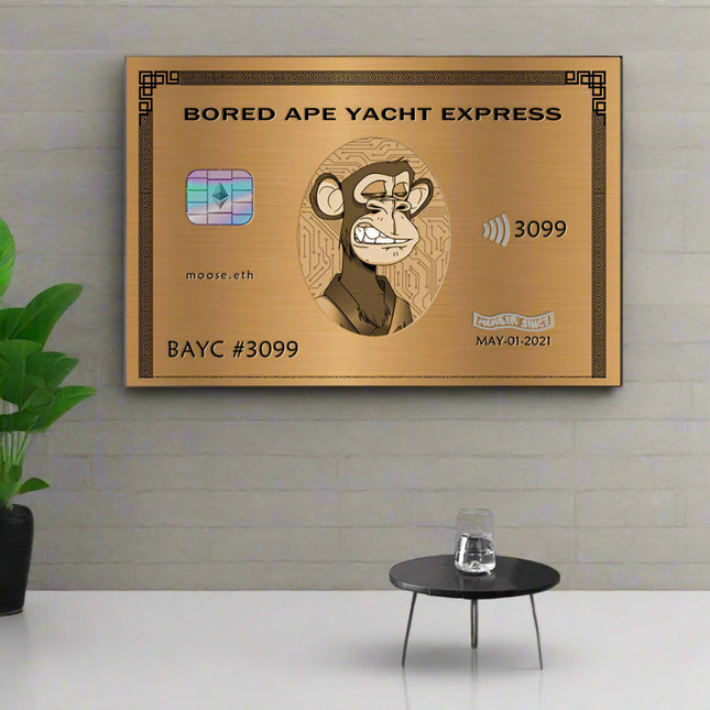 ChandelierDecor - Bored Ape American Express Yacht Club Gold Wall Art Poster