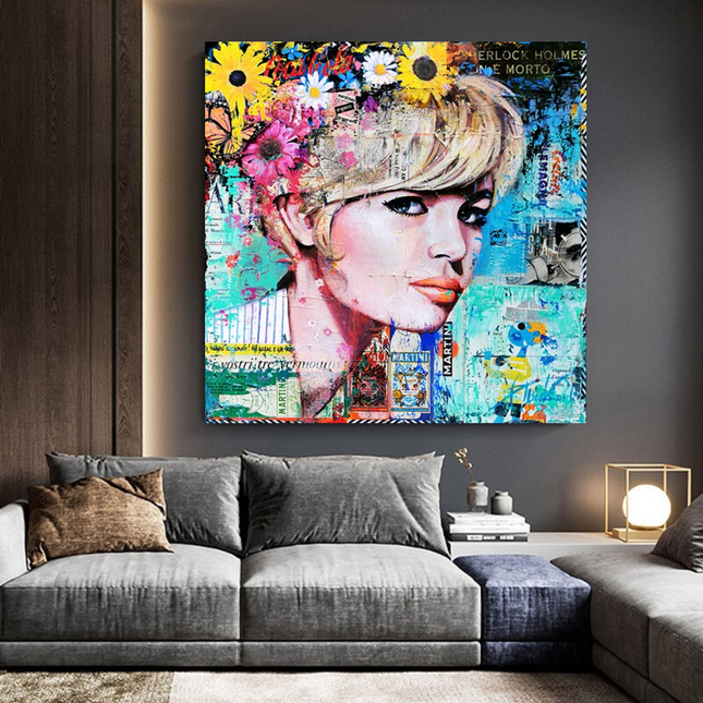 ChandelierDecor - Brigitte Bardot Pop Art Canvas Wall Art - Revamp your office space
