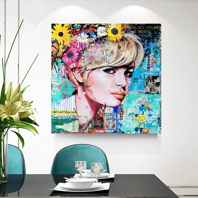 ChandelierDecor - Brigitte Bardot Pop Art Canvas Wall Art - Revamp your office space