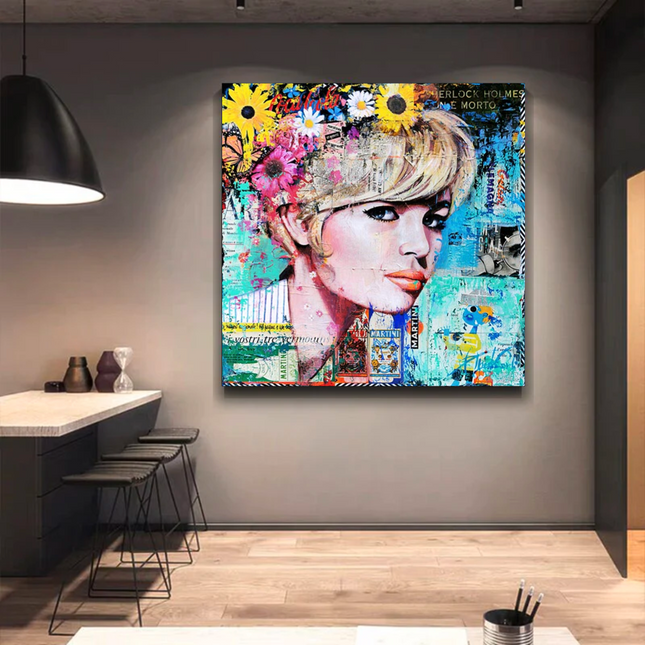 ChandelierDecor - Brigitte Bardot Pop Art Canvas Wall Art - Revamp your office space
