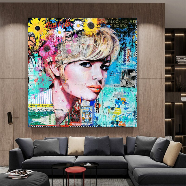 ChandelierDecor - Brigitte Bardot Pop Art Canvas Wall Art - Revamp your office space