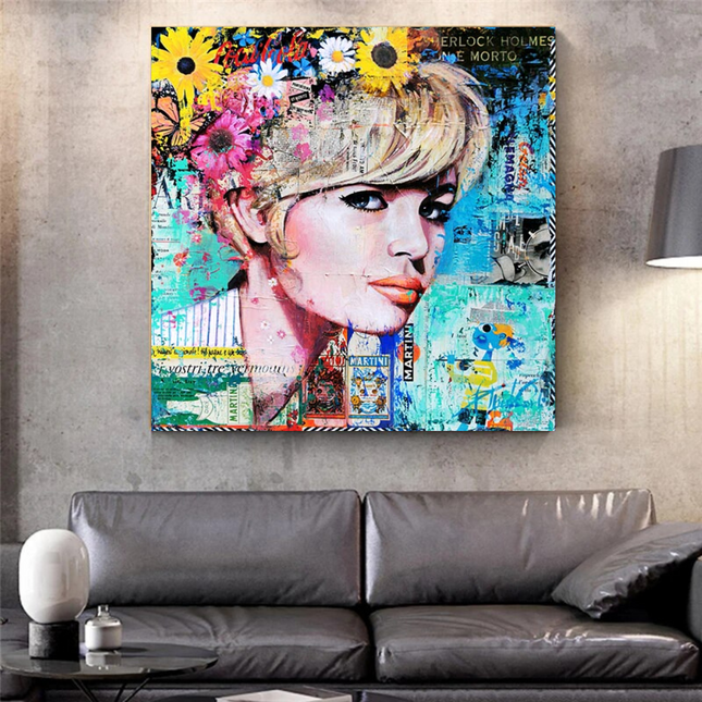 ChandelierDecor - Brigitte Bardot Pop Art Canvas Wall Art - Revamp your office space