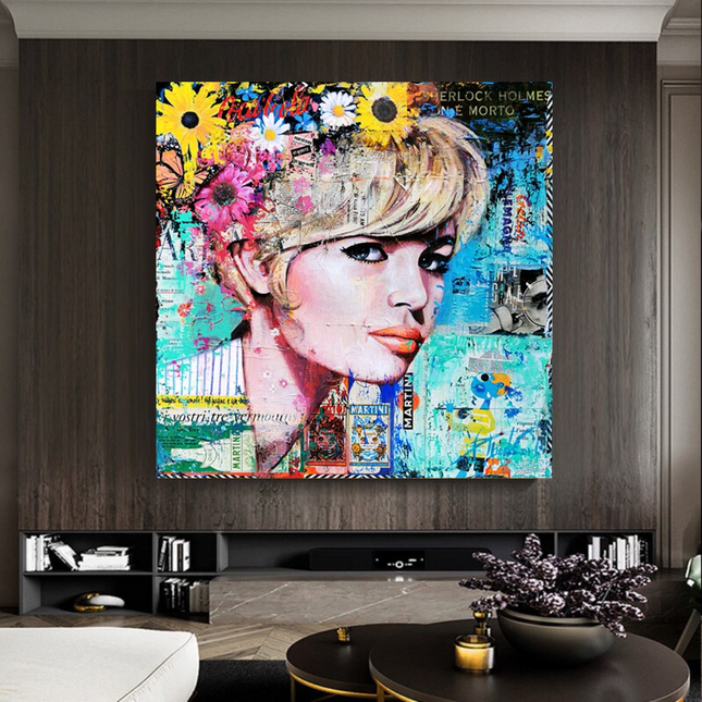 ChandelierDecor - Brigitte Bardot Pop Art Canvas Wall Art - Revamp your office space