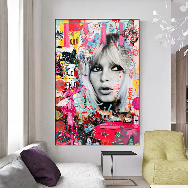 ChandelierDecor - Brigitte Bardot Rock It Canvas Wall Art